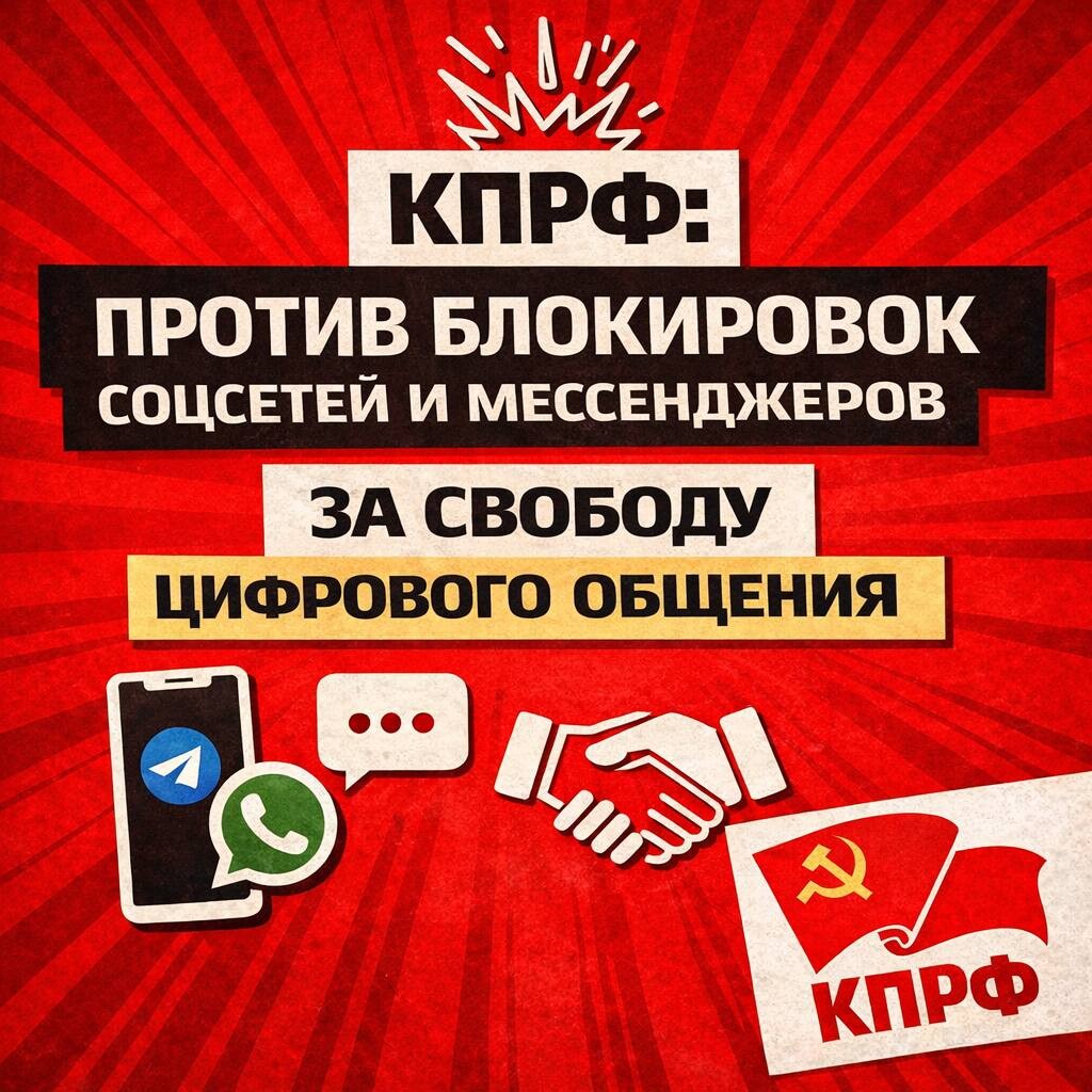 КПРФ против блокировок социальных сетей и мессенджеров!