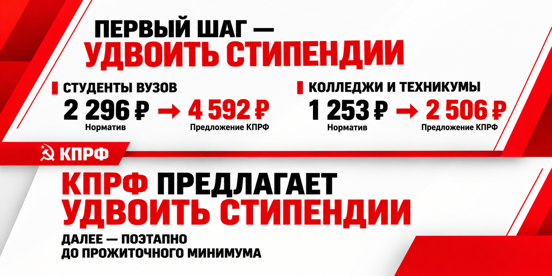  Стипендия должна давать возможность учиться, а не бороться за выживание!